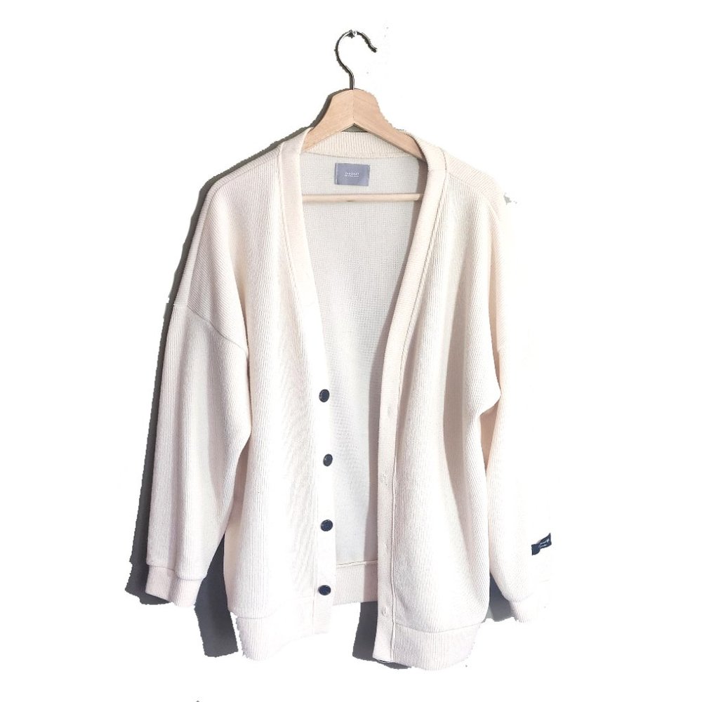 Beige White Color Cardigan for Men